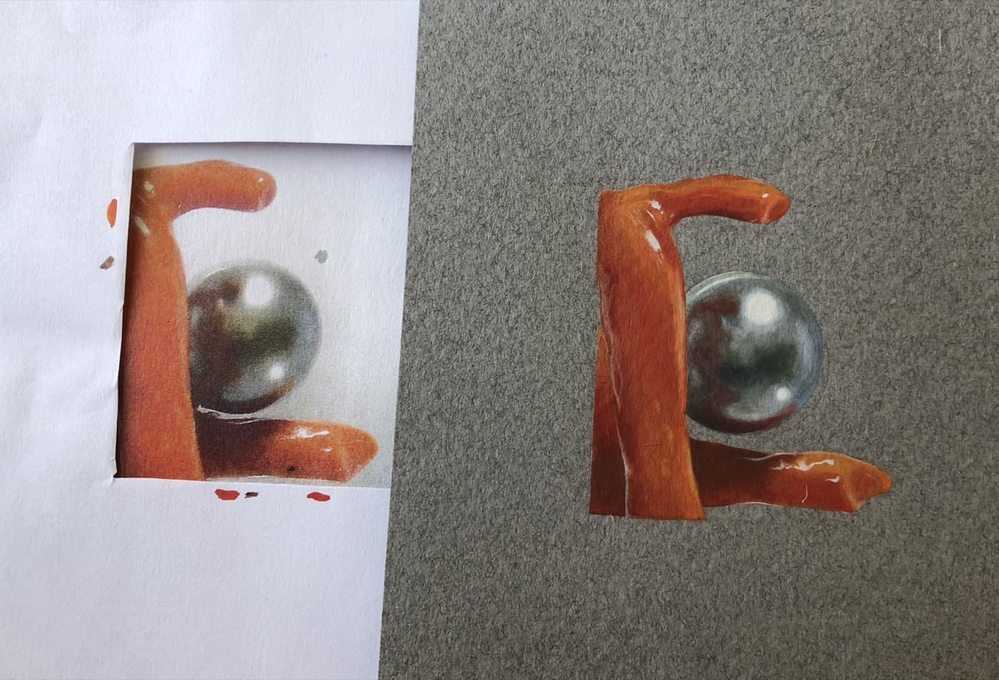 Dessin — bague ornée d'une perle